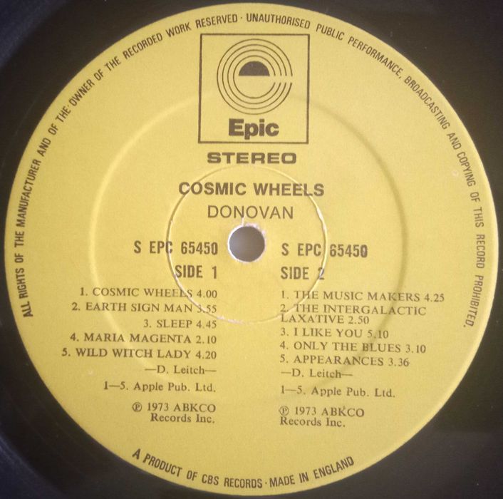 Donovan - - - - - Cosmic Wheels - - - - - LP