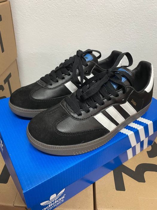 Женские кожанные кеды Adidas Samba черные / Адидас Самба 37 38 39 40