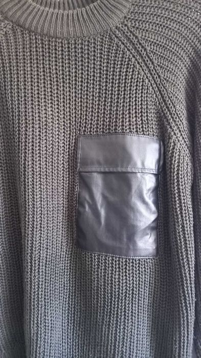 Camisola verde escuro com bolso preto em pelica - S - Tiffosi