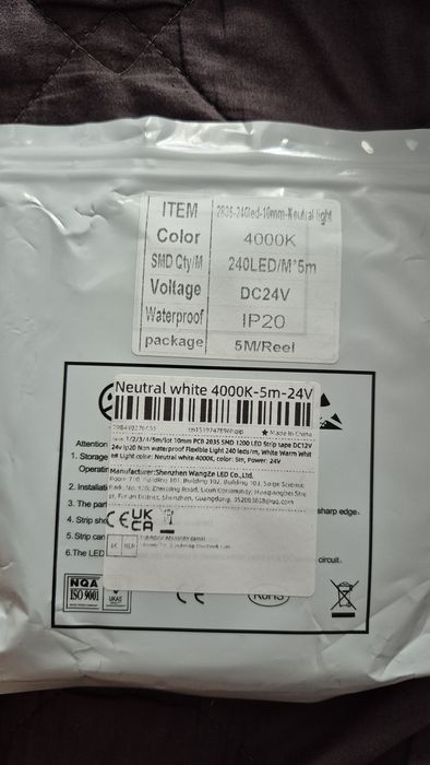 Лед лента Led 240 m/w. 4000k Подсветка для дизайна