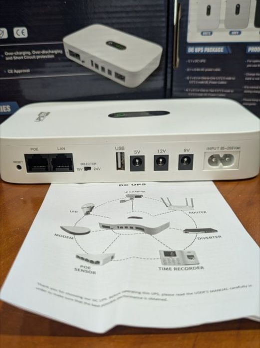 Mini ups, ИБП универсальный повербанк для роутера, 5в+9в+12в +usb