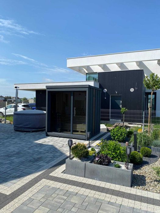 nowoczesna SAUNA ogrodowa PREMIUM