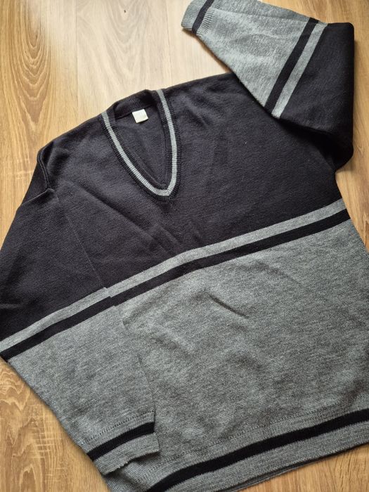 Nowy męski czarno-biały sweter, r.XL
