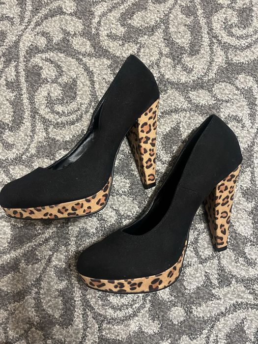 Graceland czółenka czarne z panterką rozmiar 40