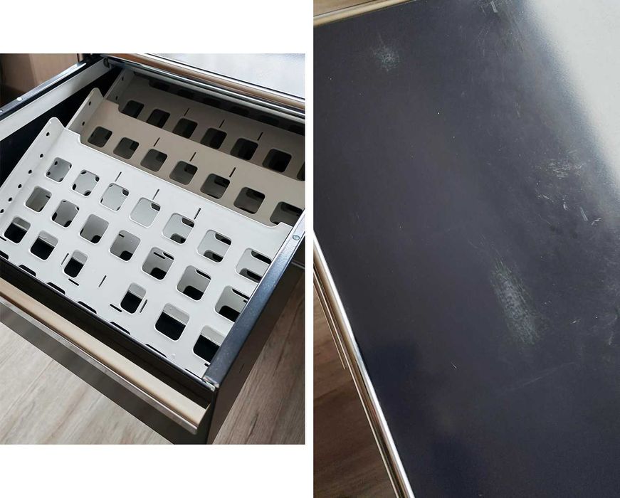 Biurko USM Haller vintage mid-century modern chrom bauhaus