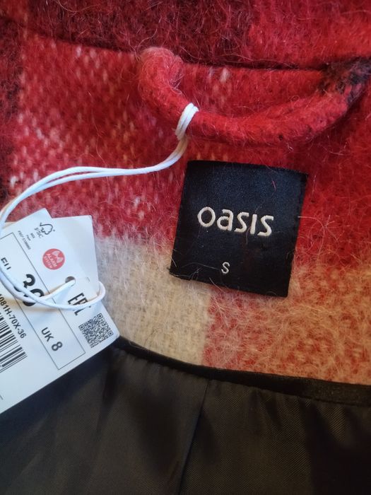 Нове,вовняне пальто у клітинку,вовняний жакет у клітинку,оверсайз,44