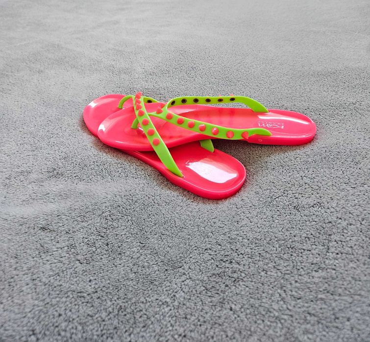 NEW klapki basen neon fluo japonki 24cm