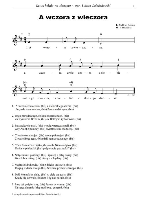 Nuty Kolędy na skrzypce - 24 kolędy, słowa, nagrania mp3, nowe, łatwe