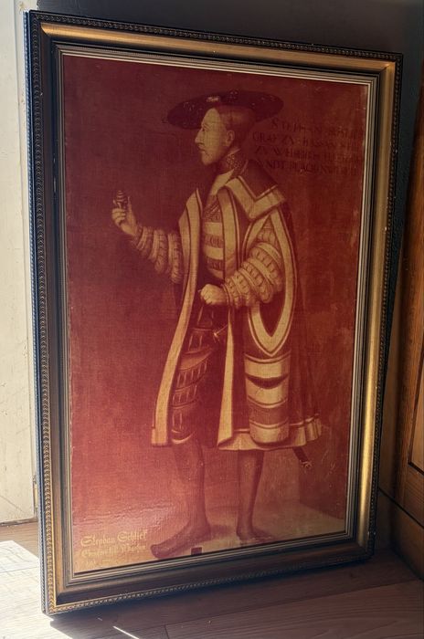 Duży barokowy portret na płótnie - Stephan Schlick wg Frumiere
