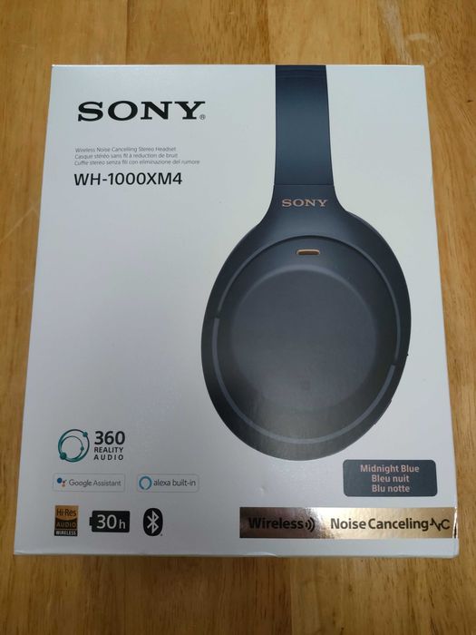 Sony WH-1000XM4 Midnight Blue com tudo incluído— Excelente estado