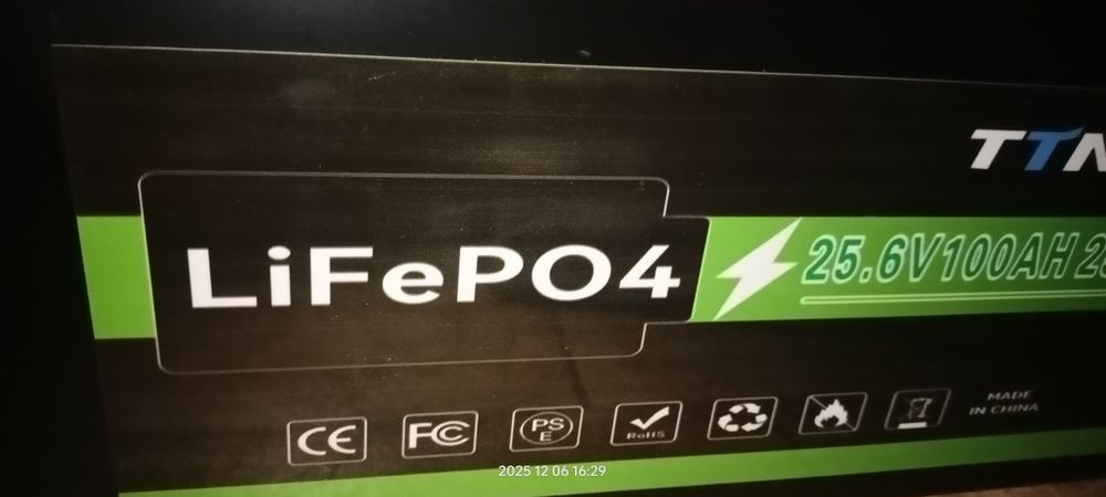 Аккумулятор lifepo4,24 вольта 1000ампер.