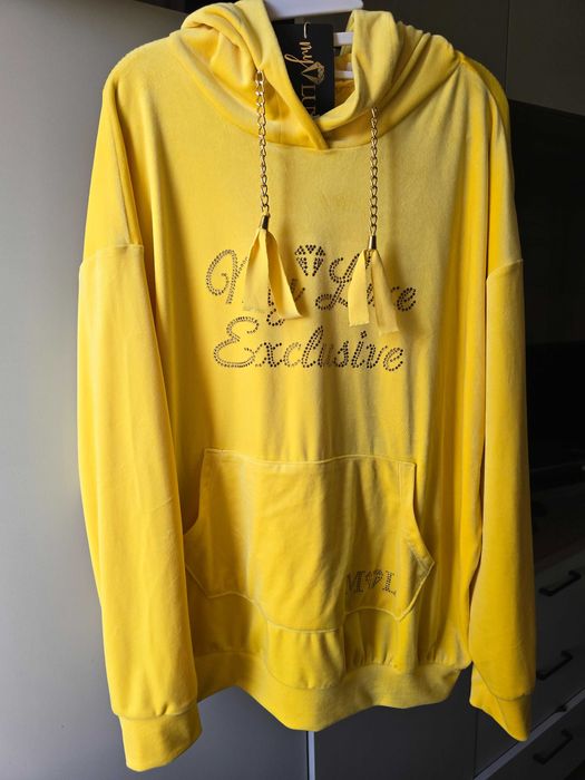 Bluza My luxe welurowa żółta