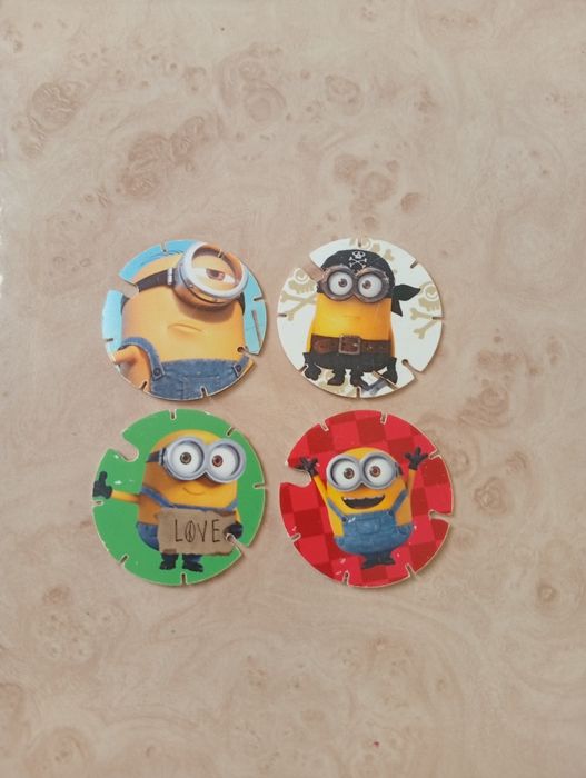 4 Tazos Minions Coleção