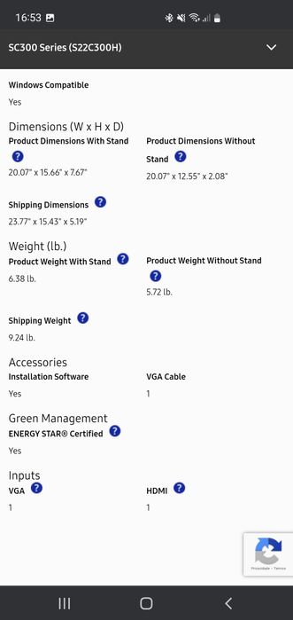 Monitor Samsung 21