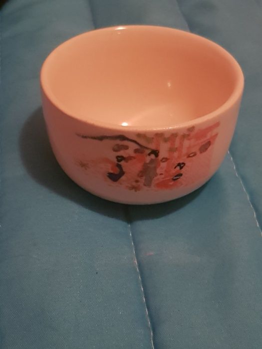 Conjunto de 2 taças japonesas em faiança pintadas à mão