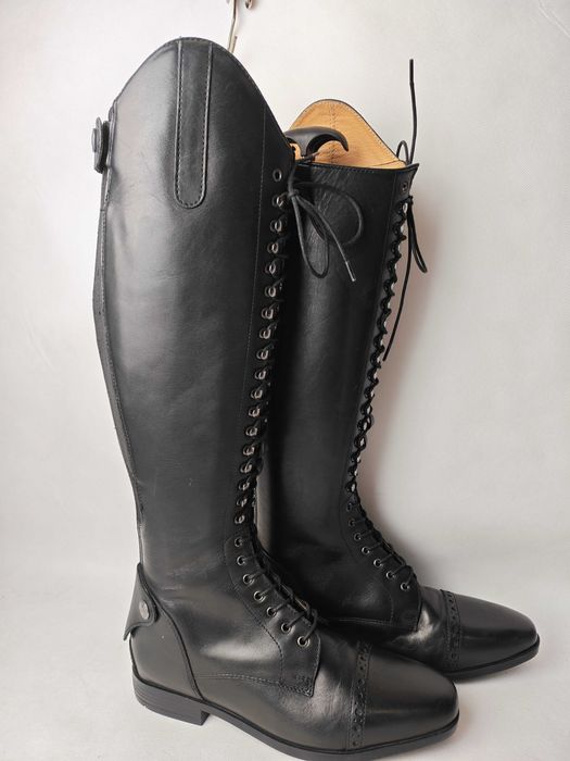 Sznurowane, skórzane oficerki jeździeckie Steeds rozmiar 40