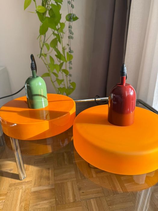 Nowa szklana w stylu vintage bauhaus pomarańczowa space Age loftowa