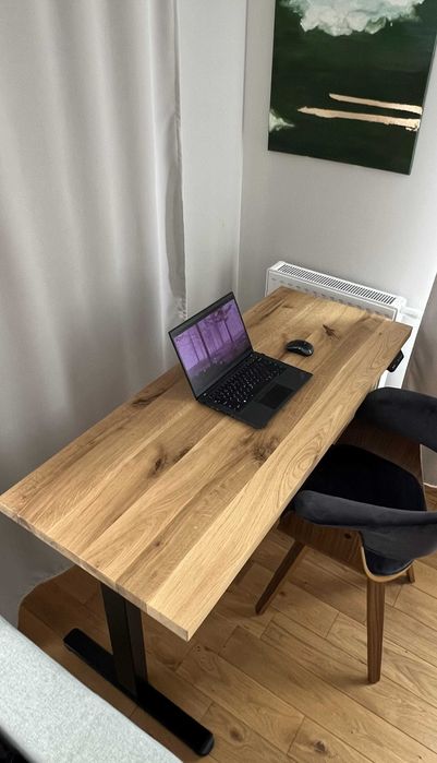 Biurko dębowe na elektrycznym stelażu 140x60, nowe