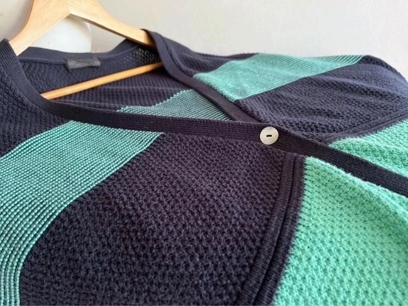 Colete Lanidor Oversize Azul Escuro e Verde XL