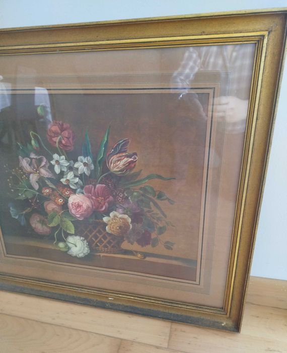 Quadro Antigo, moldura envidraçada