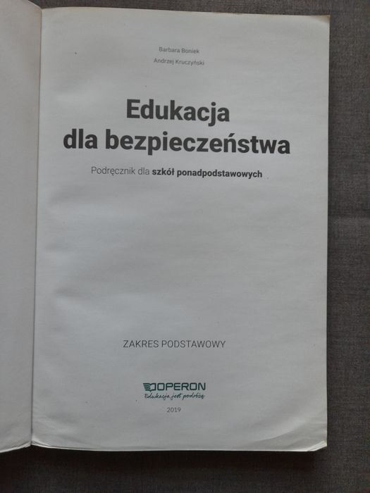 Edukacja dla bezpieczeństwa zakres podstawowy Operon