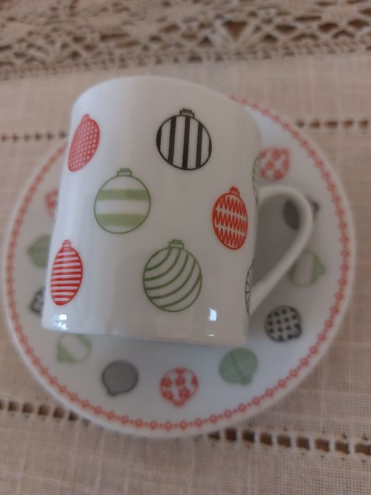 Conjunto 6 chávenas de café de Natal