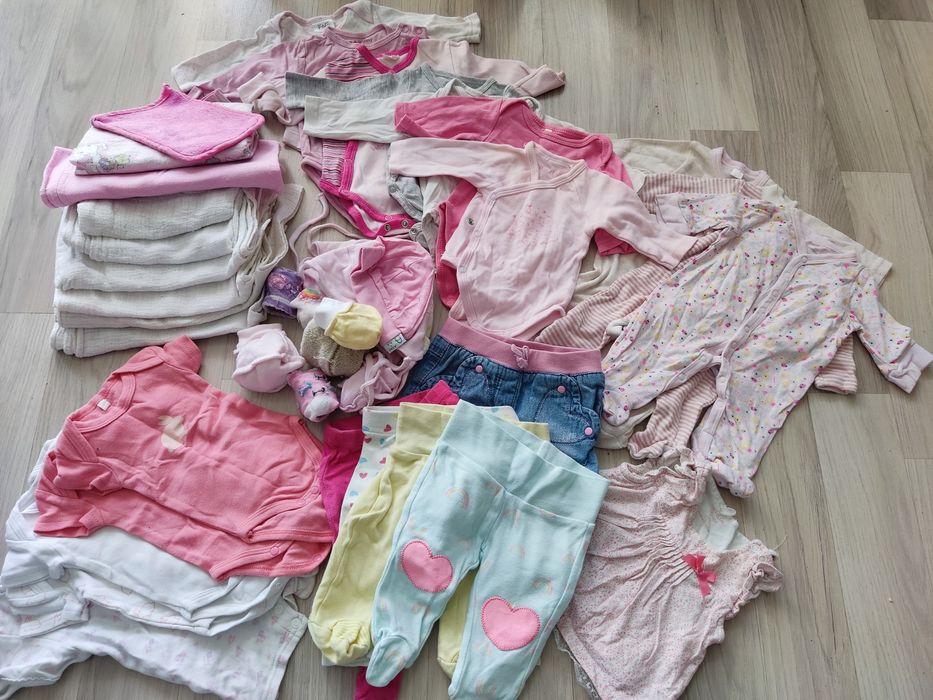 Sprzedam ubranka po córce + pieluszki tetrowe