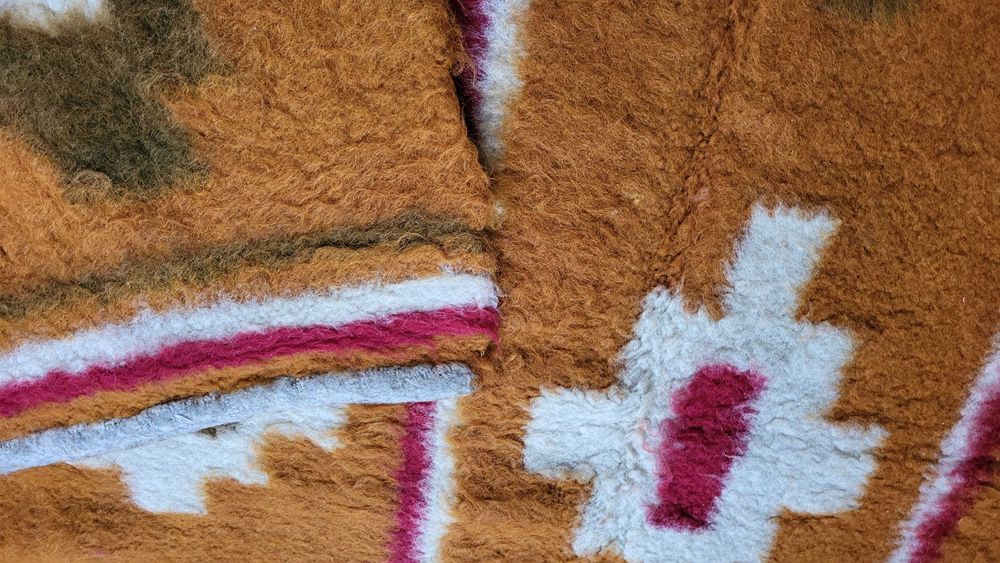 kilim czysta wełna pled Cepelia gobelin bez wad ideał 200x150cm koc