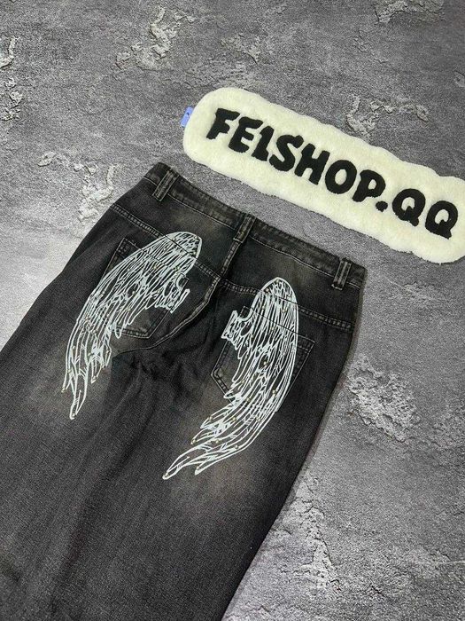 Jaded London Jeans Black Baggy джинси джейдед лондон чорні, широкі баггі джинси нові з крилами
