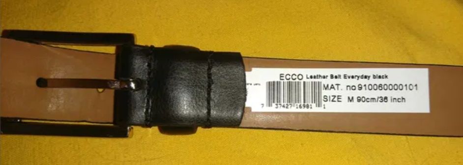 Ремень кожаный р.М 90см. Ecco Новый. Ремінь шкіряний Ecco. Пряжка Puma