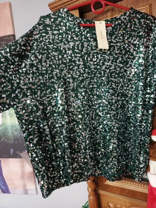 Bluzka cekiny zielona