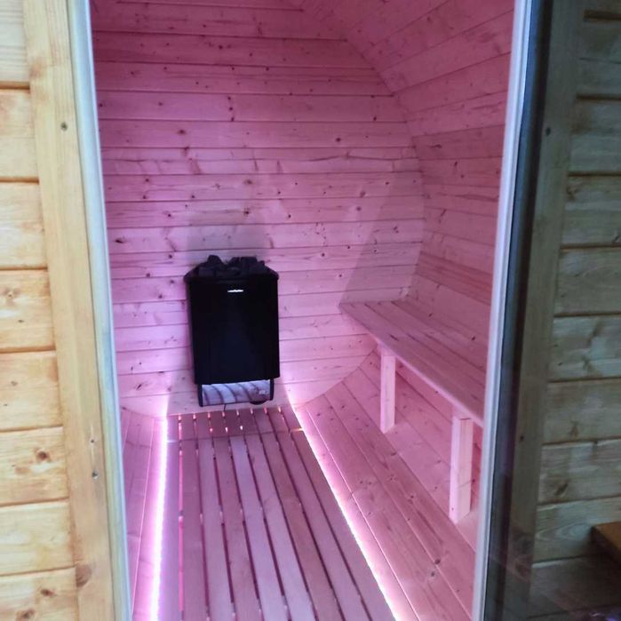 Sauna ogrodowa beczka FULL ZESTAW 2X2
