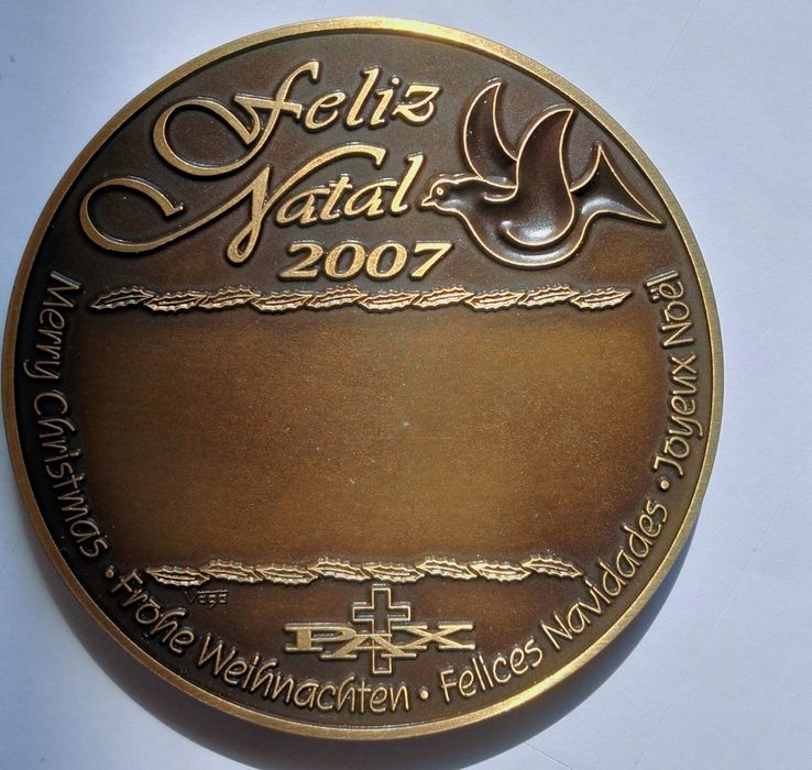 Medalhas bronze 80mm natal .../ Ano 80 e 0707