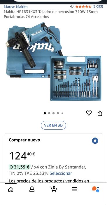 Berbequim Makita HP1631KX3 c/ 74 acessório