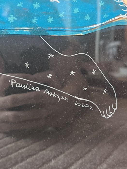 Obraz kolaż Paulina Maksjan sygnowany kobieta abstrakcja