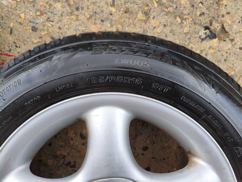 195 65 r15 Koła Felgi Aluminiowe AluFelgi 15 cali 2019 rok Opony Bridgestone Zimowe