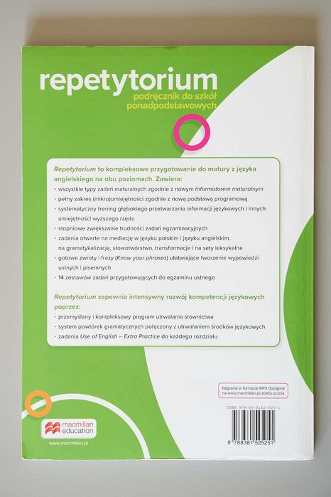 Macmillan Education Repetytorium - podręcznik do szkół ponadpodstawowych - Język Angielski
