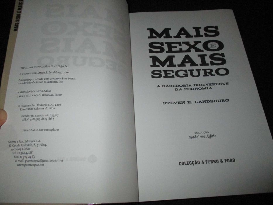 Livro Mais Sexo é Mais Seguro Steven Landsburg