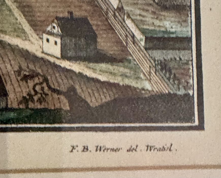 Grafika Panorama Breslau Wrocław  F.B.Werner