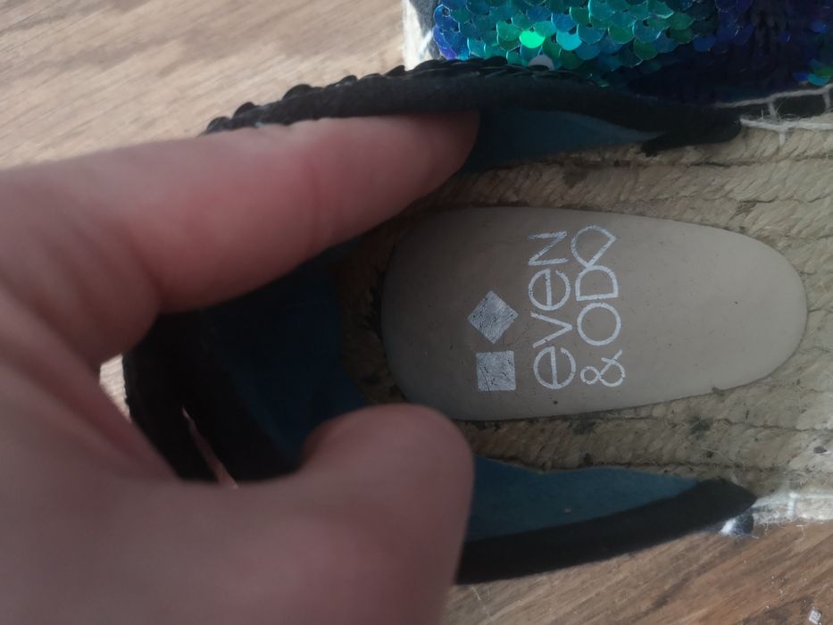 Turkusowe cekinowe espadryle Even&Odd r. 41
