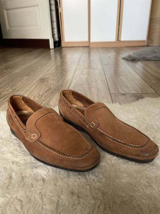 Skórzane buty mokasyny męskie Fluchos