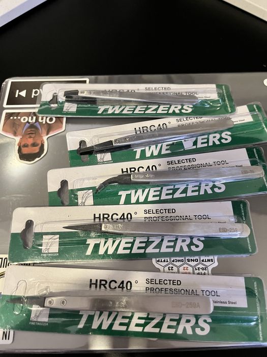 Conjunto de pincas anti estaticas