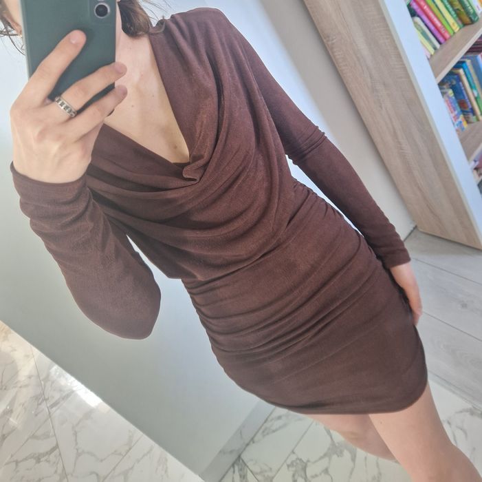 Sukienka brązowa shein s