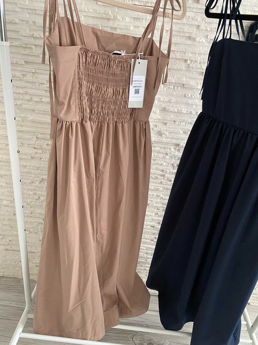 Lemonada nowa długa  sukienka z kieszeniami wiązana beżowa S-M