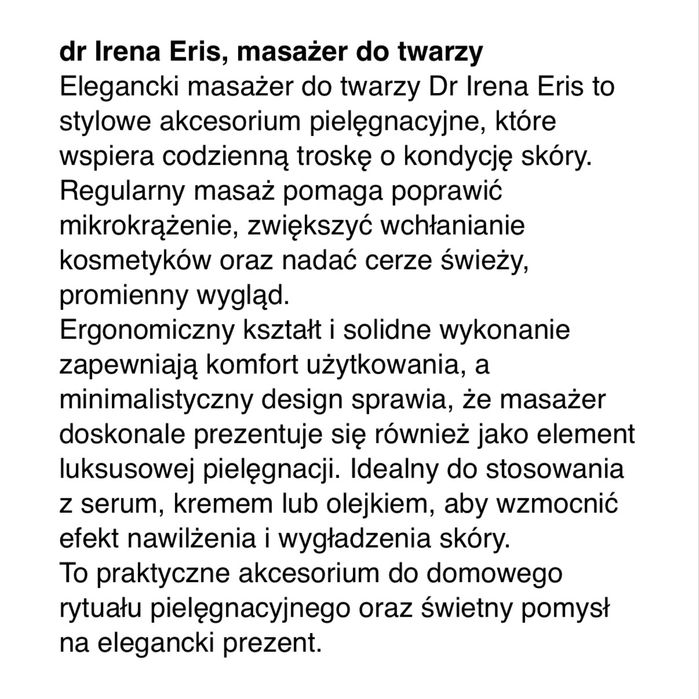 Masażer kula do masażu twarzy Irena Eris + próbki kosmetyków