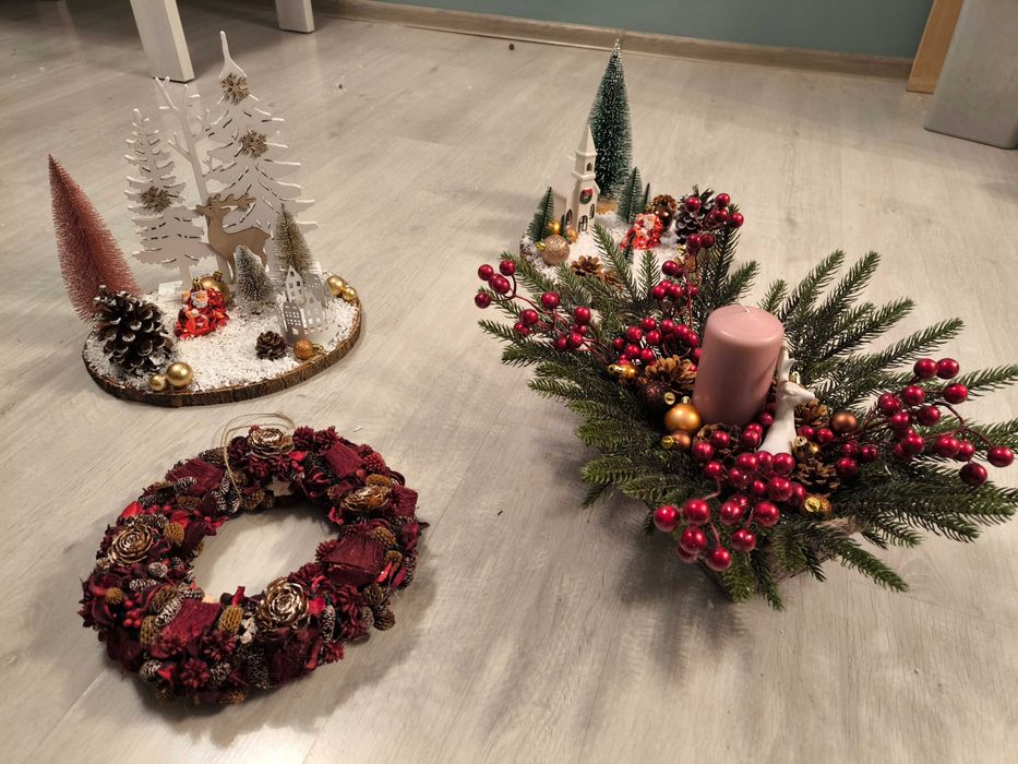 Stroik świąteczny wianek na święta Boże Narodzenie
