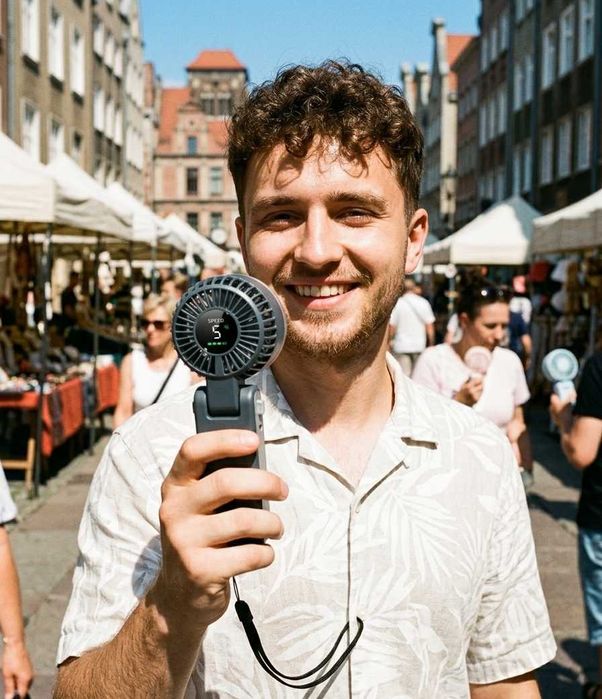 2x Wentylator Biurkowy Oscylacyjny Wiatrak USB Timer Bezprzewodowy Kieszonkowy