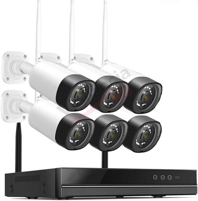 Kit 6 Câmaras CCTV PoE 5MP + NVR | Reconhecimento Facial | Novo
