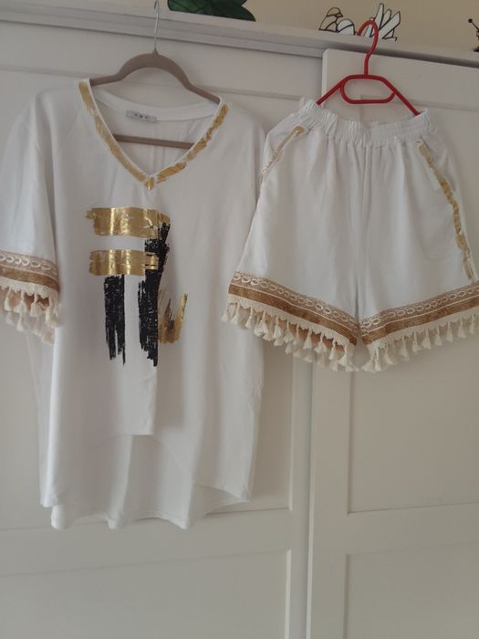Komplet letni bluzka i spodenki Boho rozmiar uniwersalny Zocco