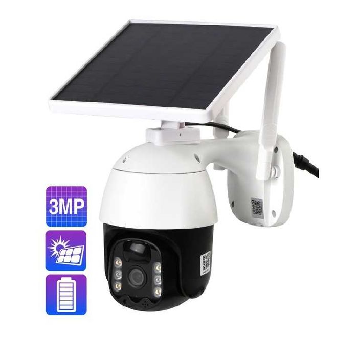 Câmara Vigilância Solar + Bateria • 1560P 3MP • 360º • Sem Fios • NOVA